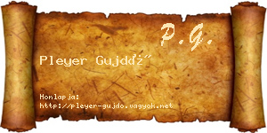 Pleyer Gujdó névjegykártya